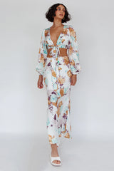 Meet Me In Fiji Tied Top Floral Yellow