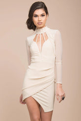 Misha Bodycon Dress Beige