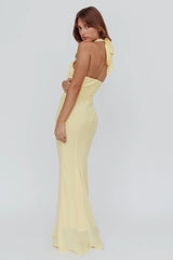 Topaz Skies Halterneck Ruffle Dress Banana