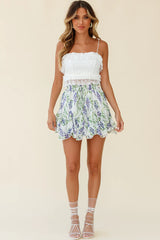 Promise Keeper String-Tie Shoulder Lace Crop Top White