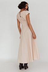 Derry Cap Sleeve A-line Maxi Dress Oat