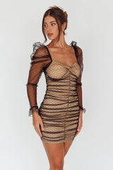 Like Lovers Hail Spot Mini Dress Black