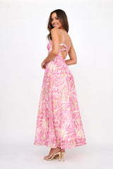 Kindred Love Gathered Bust Maxi Dress Pink