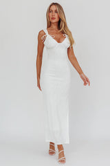 In My Feels Textured Maxi Dress White