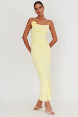 Ignite Rosette Backless Maxi Dress Lemon