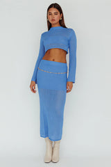 Bayside Crochet Midi Skirt Ocean
