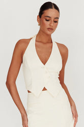 Tammi Halter Vest Top Oyster