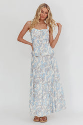 Morning Lights Godet Maxi Skirt Paisley