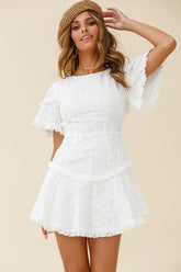 Call Me Later Keyhole Back A-Line Dress White