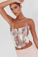Emmalyn Corset Top Peach Multi