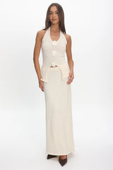 Duma Knit Maxi Skirt Cream