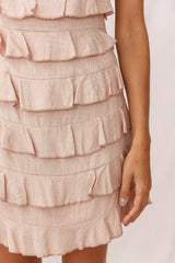 Freya Layered Ruffle Shift Dress Blush