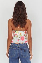 Asiah Halter Neck Top Floral White