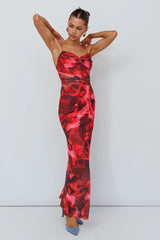 Beulah Twist Bodice Maxi Dress Floral Pink