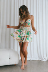 Sylvie Shirred Waist Cami Strap Dress Floral Pink