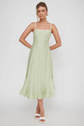 Noni Cami Strap Swing Midi Dress Pistachio