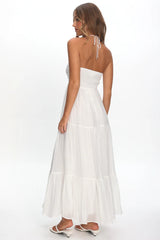 Dorelle V-Bust Halter Maxi Dress White