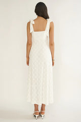 Mykonos Morning Tied Shoulder Maxi Dress Crochet White