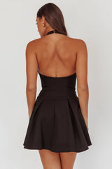 Hype Girl Box Pleat Mini Dress Black
