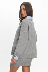 Marvelle Knit Mini Skirt Grey