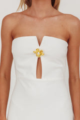Sonrisa Strapless Cut-Out Maxi Dress White