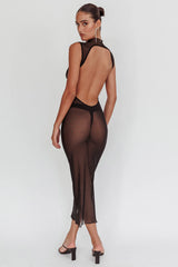 Ciera Sheer Maxi Dress Black