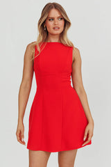 Opulent Sleeveless A-Line Mini Dress Red