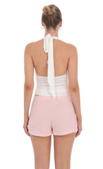 Overlap Skort in Baby Pink
