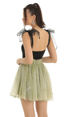 Glitter Skater Skirt in Green