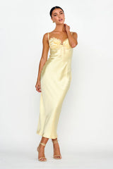 Fortune Lace Trim Bust Tie Midi Dress Butter
