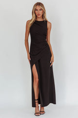 Firelights Lace-Up Back Maxi Dress Black