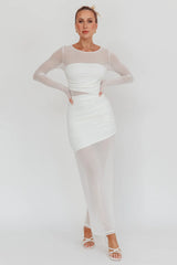 Harpa Mesh Maxi Dress White