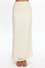 Alivya Ruched Waist Maxi Skirt Butter