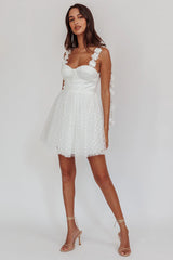 Fairytale Dream Floral Strap Mini Dress White