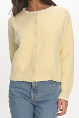 Aurore Scalloped Edge Knit Cardigan Butter