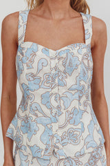 Morning Lights Button Up Top Paisley