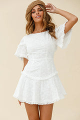 Call Me Later Keyhole Back A-Line Dress White
