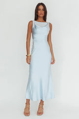 Venus Rising Sleeveless Cowl Neck Maxi Dress Blue