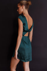 Lucinda Twist Back Mini Dress Jade