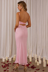 Nerida Twist Back Midi Dress Pink