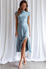 Lucinda Twist Back Midi Dress Blue