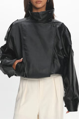 Bellarae High Neck Bomber Jacket Black