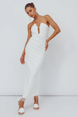 Deonne Twist Waist Midi Dress White
