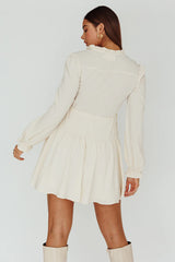 Waverly Long Sleeve Mini Dress Beige
