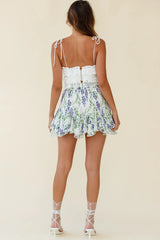 Promise Keeper String-Tie Shoulder Lace Crop Top White